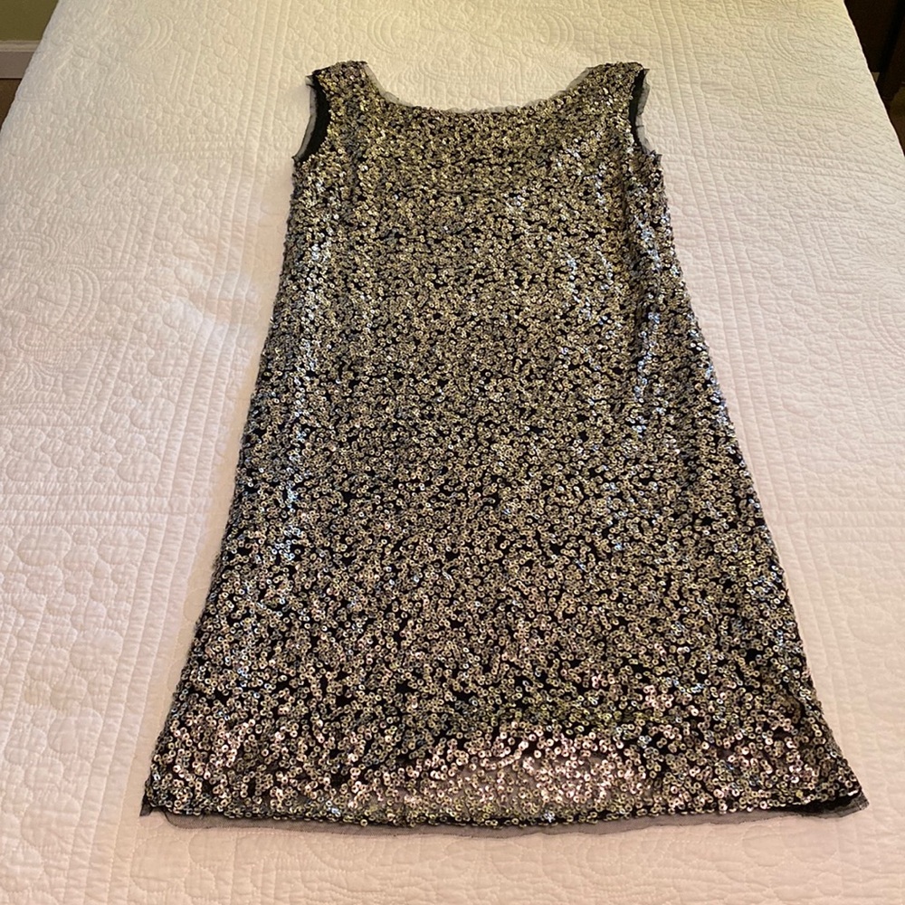 THML Gold Sequin Scoop Back Dress in Size Medium